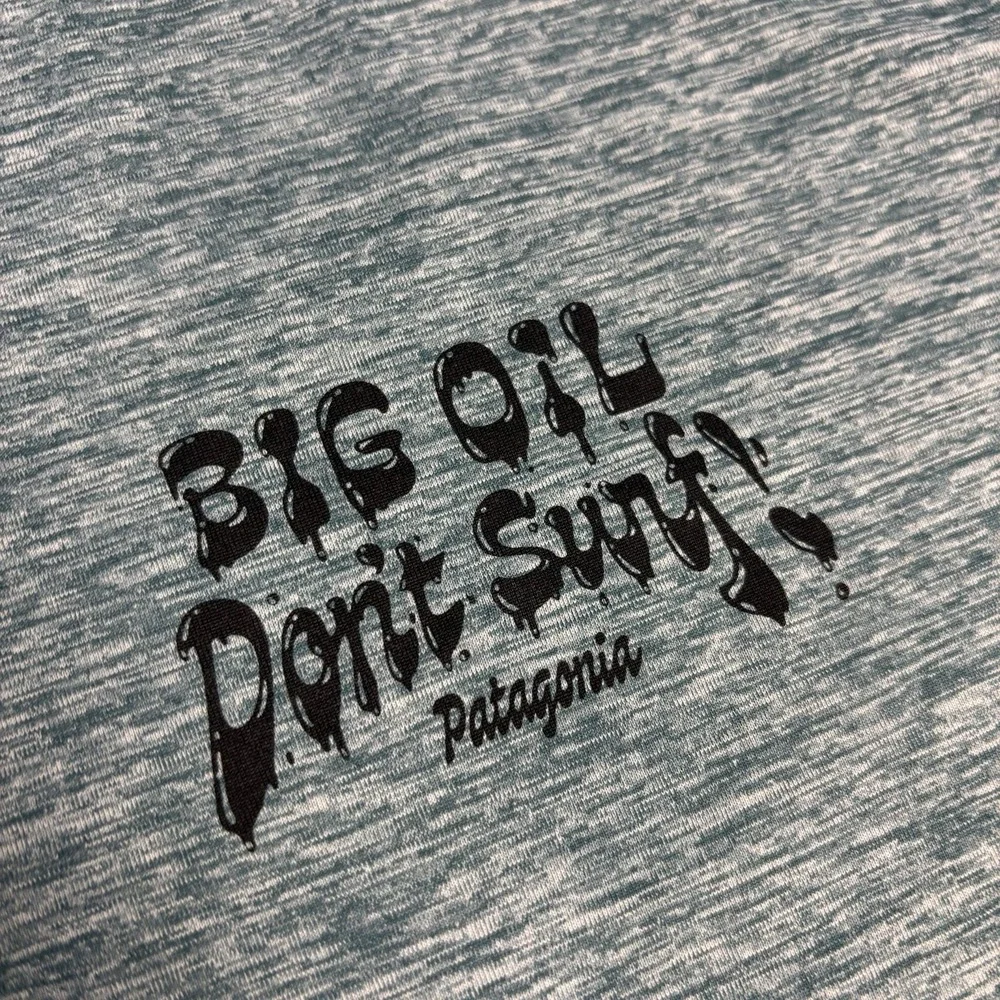 Patagonia Capilene Cool Daily Shirt Mens XL Blue Big Oil Dont Surf Short Sleeve - Picture 4 of 9